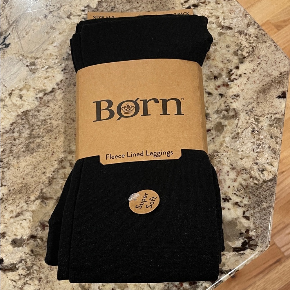 NWT Born Super Soft Black Fleece Lined Leggings